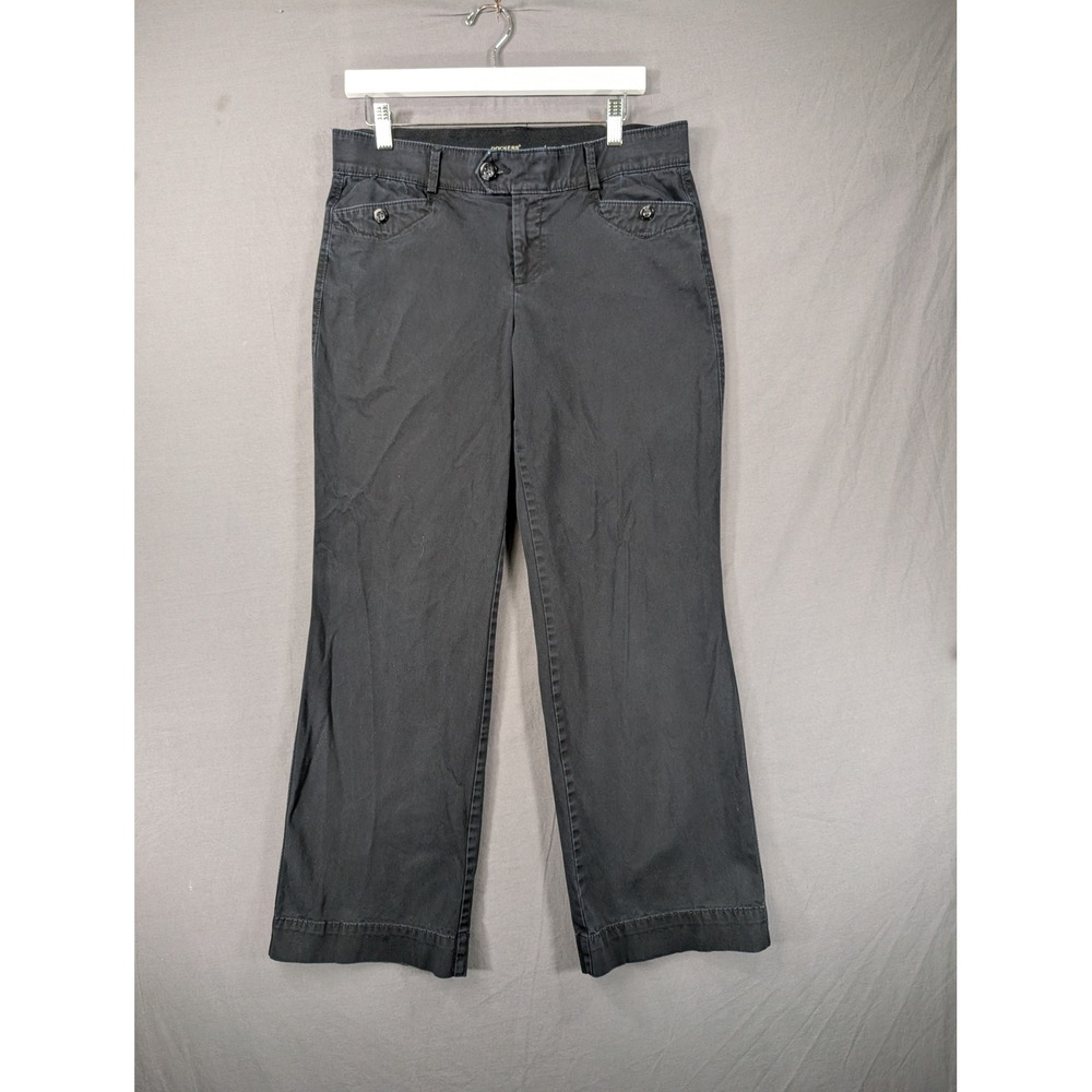 Dockers Womens Pants Size 10 Med‎ Black Sure-Fit Waistband Cotton Blend Casual